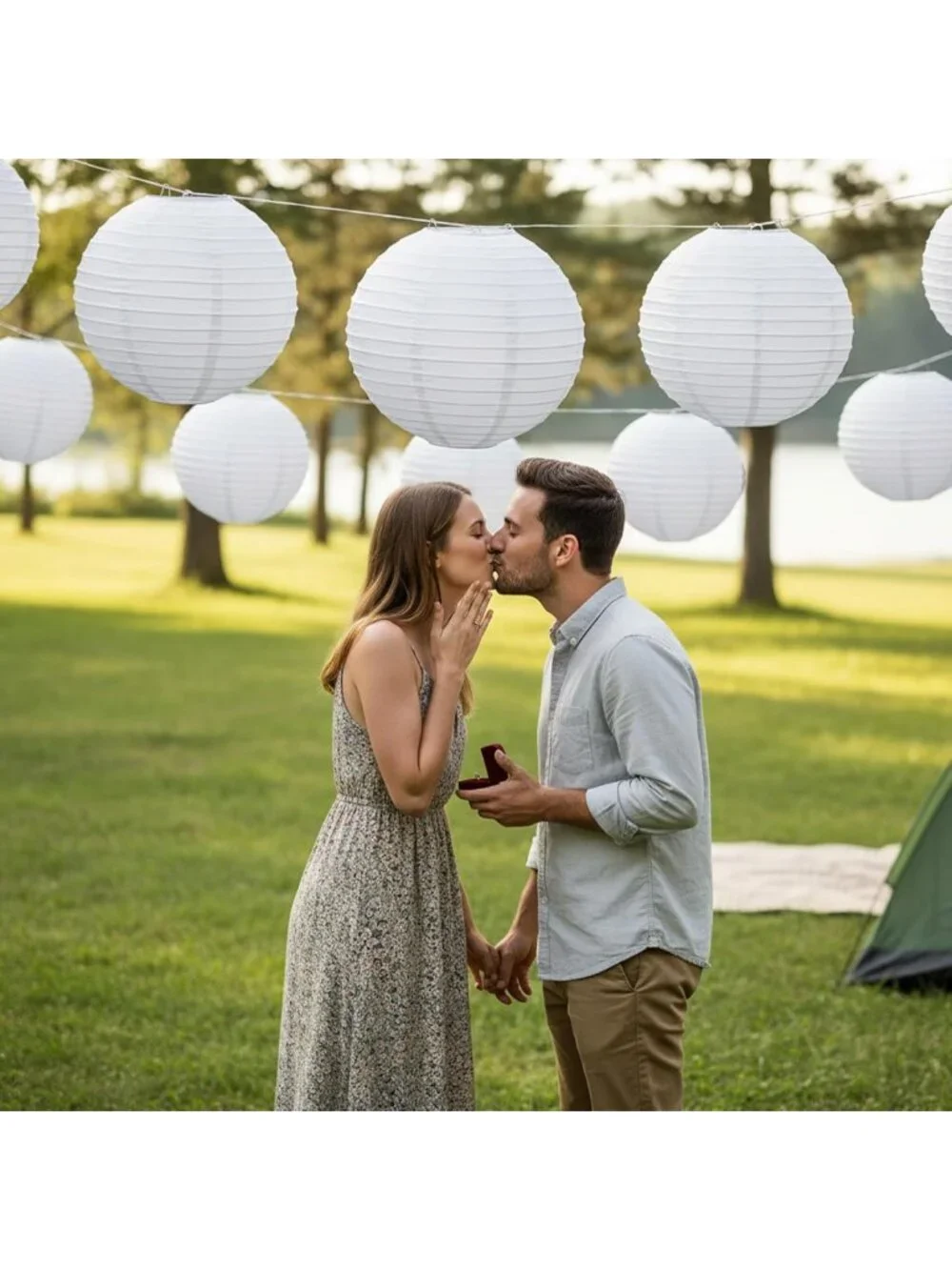 30Pcs White Paper Lanterns - 10